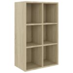 vidaXL Knižnica/komoda, dub sonoma 66x30x98 cm, kompozitné drevo – Obrázok 2