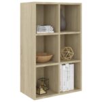 vidaXL Knižnica/komoda, dub sonoma 66x30x98 cm, kompozitné drevo – Obrázok 3