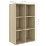 vidaXL Knižnica/komoda, dub sonoma 66x30x98 cm, kompozitné drevo – Obrázok 11