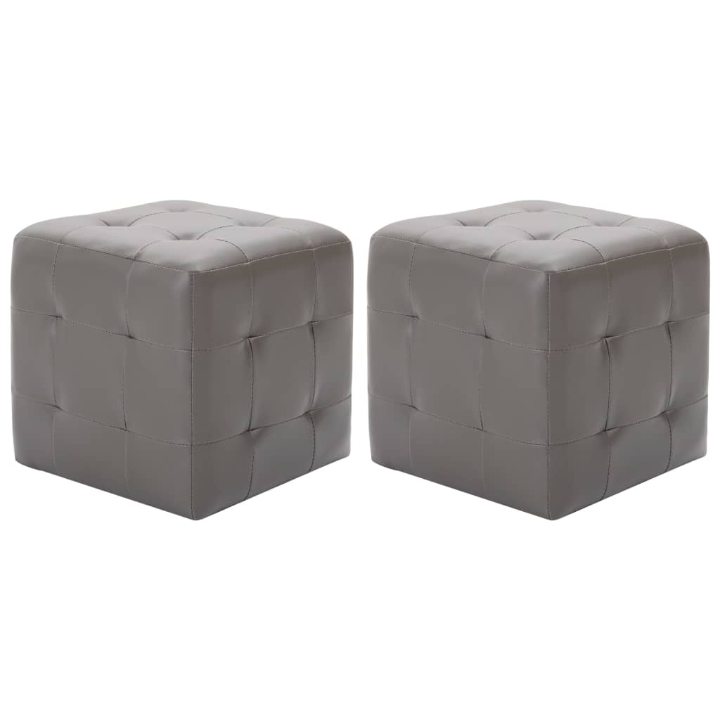 VXL8719883724485_a_en_hd_1.jpg vidaXL Taburetky 2 ks sivé 30x30x30 cm umelá koža – Obrázok 1