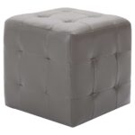 vidaXL Taburetky 2 ks sivé 30x30x30 cm umelá koža – Obrázok 2