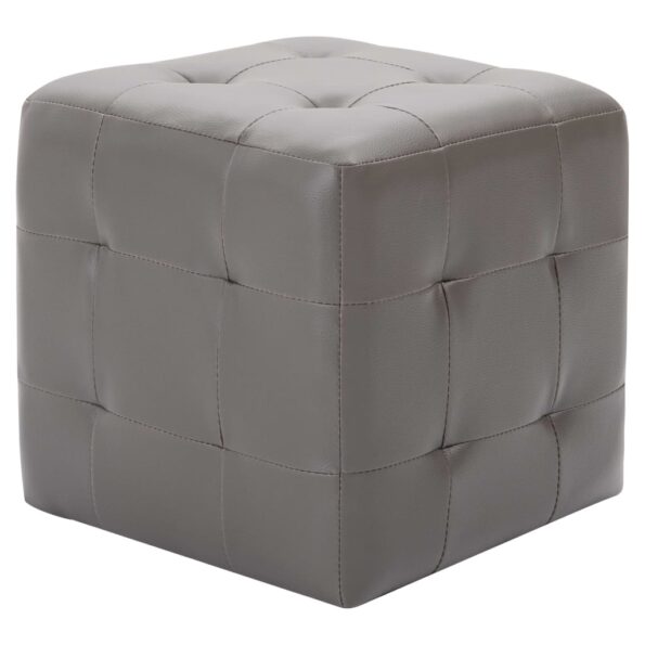 vidaXL Taburetky 2 ks sivé 30x30x30 cm umelá koža – Obrázok 2