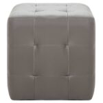 vidaXL Taburetky 2 ks sivé 30x30x30 cm umelá koža – Obrázok 3