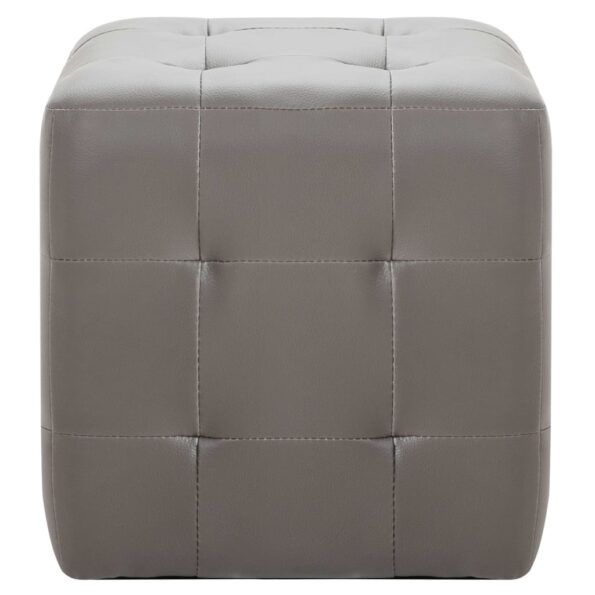 vidaXL Taburetky 2 ks sivé 30x30x30 cm umelá koža – Obrázok 3