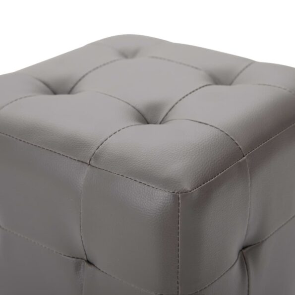vidaXL Taburetky 2 ks sivé 30x30x30 cm umelá koža – Obrázok 4