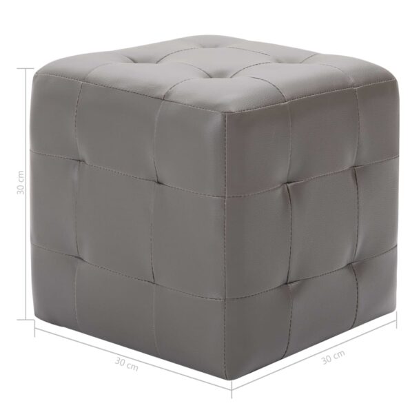 vidaXL Taburetky 2 ks sivé 30x30x30 cm umelá koža – Obrázok 5
