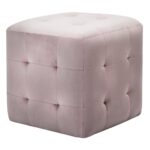 vidaXL Taburetky 2 ks ružové 30x30x30 cm semišová látka – Obrázok 2