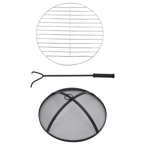 vidaXL Mozaikové ohnisko so stolom, čierno biele 68 cm, keramika – Obrázok 9