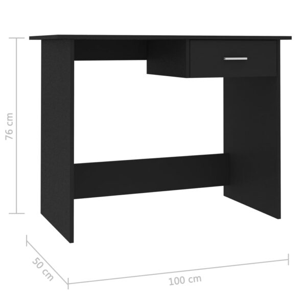 vidaXL Písací stôl, čierny 100x50x76 cm, kompozitné drevo – Obrázok 6