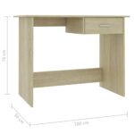 vidaXL Písací stôl, dub sonoma 100x50x76 cm, kompozitné drevo – Obrázok 6