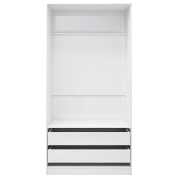 vidaXL Šatník, lesklý biely 100x50x200 cm, kompozitné drevo – Obrázok 4