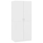 vidaXL Šatník, biely 80x52x180 cm, kompozitné drevo – Obrázok 2