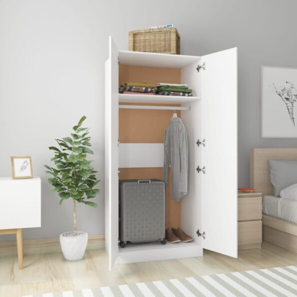 vidaXL Šatník, biely 80x52x180 cm, kompozitné drevo – Obrázok 3