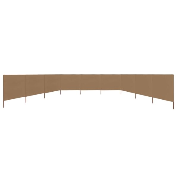 vidaXL 9-panelová zábrana proti vetru látková 1200x120 cm sivo-hnedá – Obrázok 3
