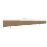 vidaXL 9-panelová zábrana proti vetru látková 1200x120 cm sivo-hnedá – Obrázok 6