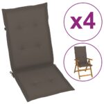 vidaXL Podložky na záhradné stoličky, vysoké operadlo 4 ks 120x50x3 cm – Obrázok 2