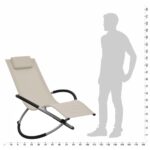 vidaXL Detské záhradné ležadlo, oceľ, krémové – Obrázok 7