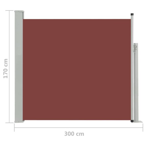 vidaXL Zaťahovacia bočná markíza na terasu 170x300 cm, hnedá – Obrázok 8