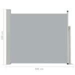 vidaXL Zaťahovacia bočná markíza na terasu 100x300 cm, sivá – Obrázok 8