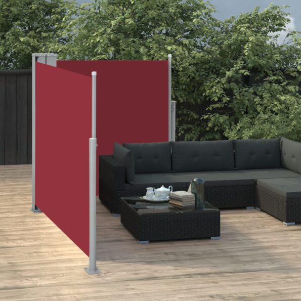 vidaXL Zaťahovacia bočná markíza, červená 100x600 cm – Obrázok 4