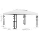 vidaXL Altánok s dvojitou strieškou 3x4 m, biely – Obrázok 6