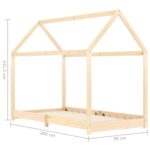 vidaXL Detský posteľný rám 90x200 cm borovicový masív – Obrázok 7
