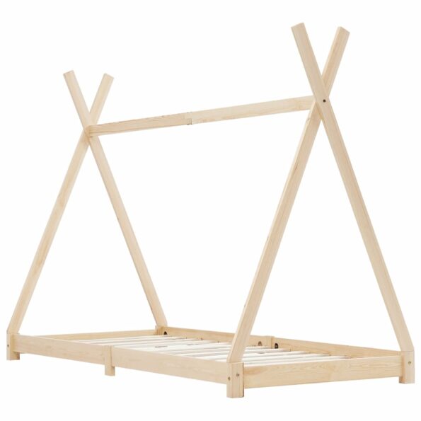vidaXL Detský posteľný rám masívne borovicové drevo 90x200 cm – Obrázok 2