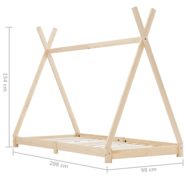 vidaXL Detský posteľný rám masívne borovicové drevo 90x200 cm – Obrázok 7