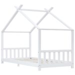 vidaXL Detský posteľný rám biely 90x200 cm borovicový masív – Obrázok 3