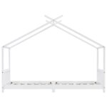 vidaXL Detský posteľný rám biely 90x200 cm borovicový masív – Obrázok 4