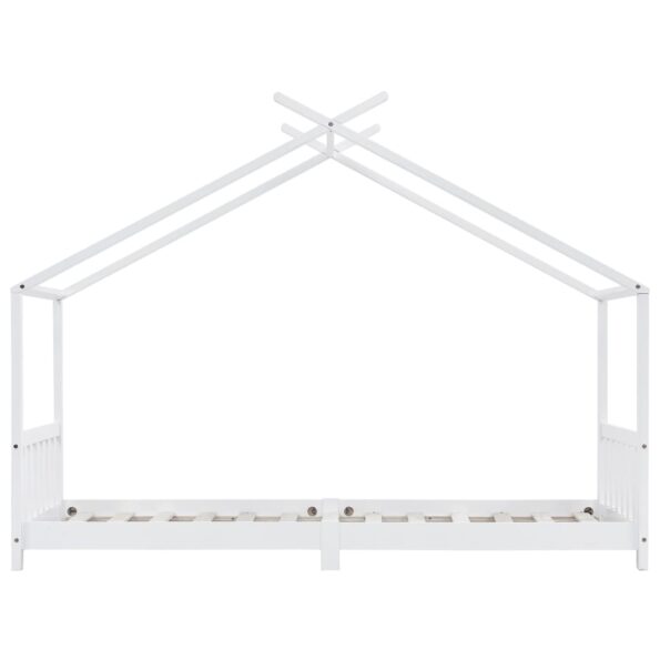 vidaXL Detský posteľný rám biely 90x200 cm borovicový masív – Obrázok 4