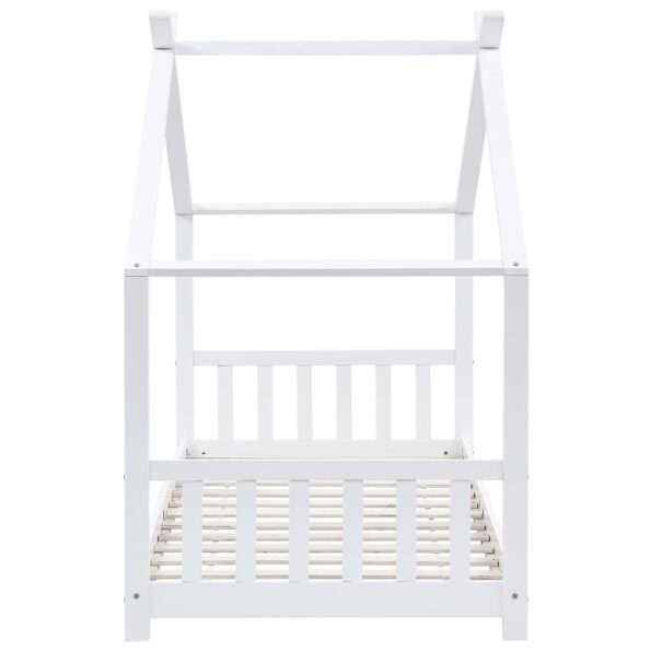 vidaXL Detský posteľný rám biely 90x200 cm borovicový masív – Obrázok 5