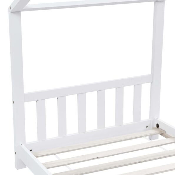 vidaXL Detský posteľný rám biely 90x200 cm borovicový masív – Obrázok 6