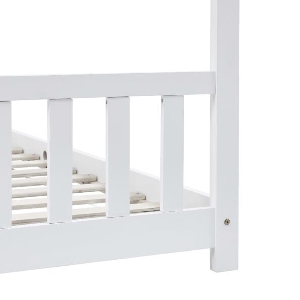 vidaXL Detský posteľný rám biely 90x200 cm borovicový masív – Obrázok 7
