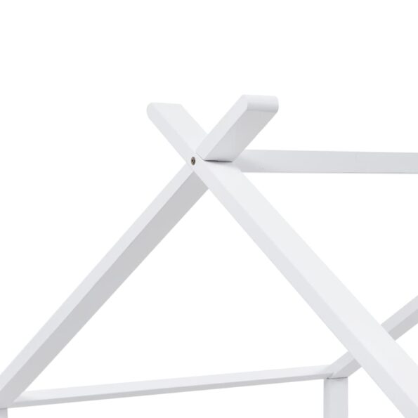 vidaXL Detský posteľný rám biely 90x200 cm borovicový masív – Obrázok 8