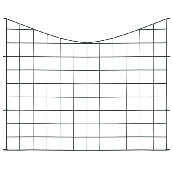 vidaXL Záhradný plot s oblúkom nadol 77,5x64 cm, zelený – Obrázok 2