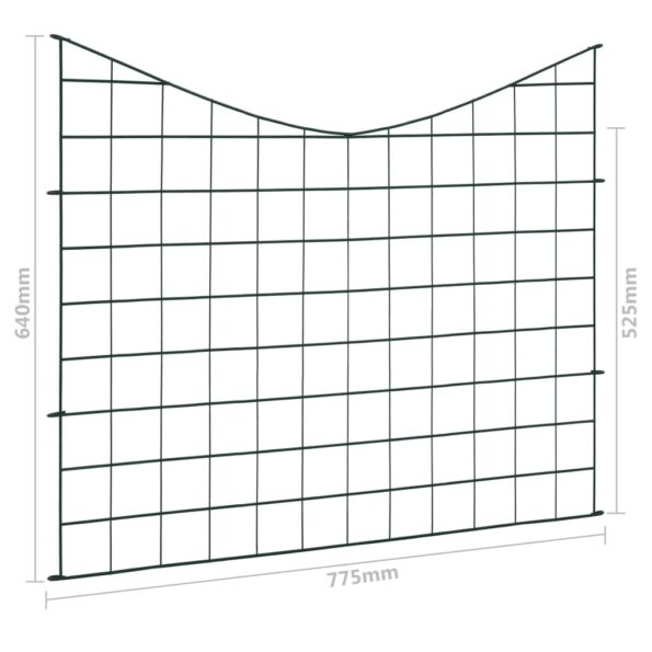 vidaXL Záhradný plot s oblúkom nadol 77,5x64 cm, zelený – Obrázok 7