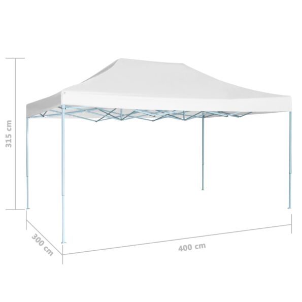 vidaXL Profesionálny skladací párty stan biely 280x410x315 cm oceľový – Obrázok 5