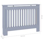vidaXL Kryt na radiátor sivý 112x19x81,5 cm kompozitné drevo – Obrázok 8