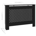 vidaXL Kryt na radiátor čierny 112x19x81,5 cm MDF – Obrázok 8