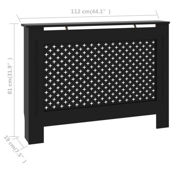 vidaXL Kryt na radiátor čierny 112x19x81,5 cm MDF – Obrázok 8