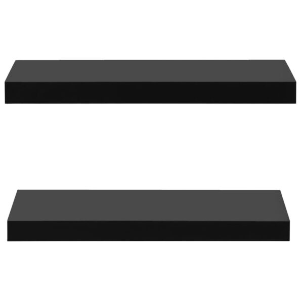 vidaXL Plávajúce nástenné police 2 ks čierne 40x20x3,8 cm – Obrázok 3