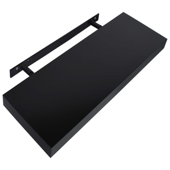 vidaXL Plávajúce nástenné police 2 ks čierne 40x20x3,8 cm – Obrázok 4