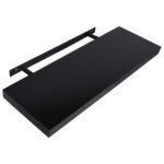 vidaXL Plávajúce nástenné police 2 ks čierne 80x20x3,8 cm – Obrázok 4