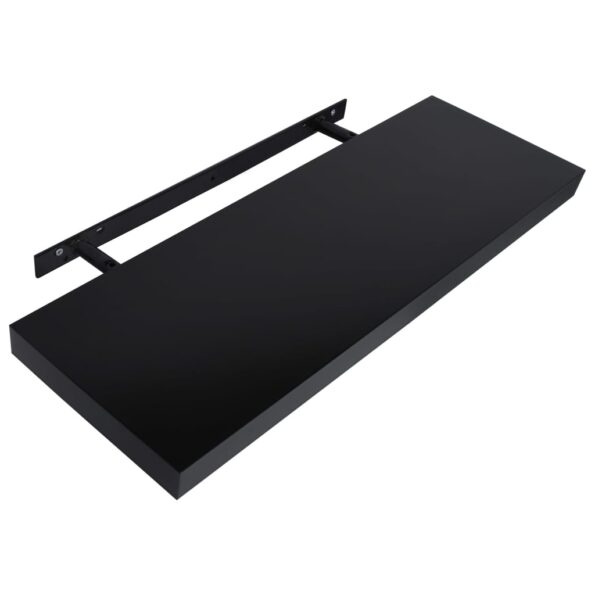 vidaXL Plávajúce nástenné police 2 ks čierne 80x20x3,8 cm – Obrázok 4