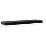 vidaXL Plávajúce nástenné police 2 ks čierne 80x20x3,8 cm – Obrázok 6