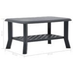 vidaXL Konferenčný stolík, antracitový 90x60x46 cm, plast – Obrázok 7