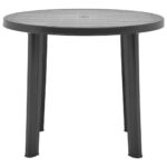vidaXL Záhradný stôl, antracitový 89 cm, plast – Obrázok 2