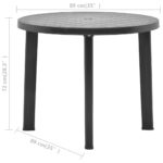 vidaXL Záhradný stôl, antracitový 89 cm, plast – Obrázok 6