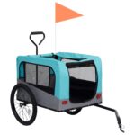 vidaXL Vozík pre domáce zvieratá na bicykel/beh 2-v-1, modro sivý – Obrázok 4